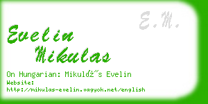 evelin mikulas business card